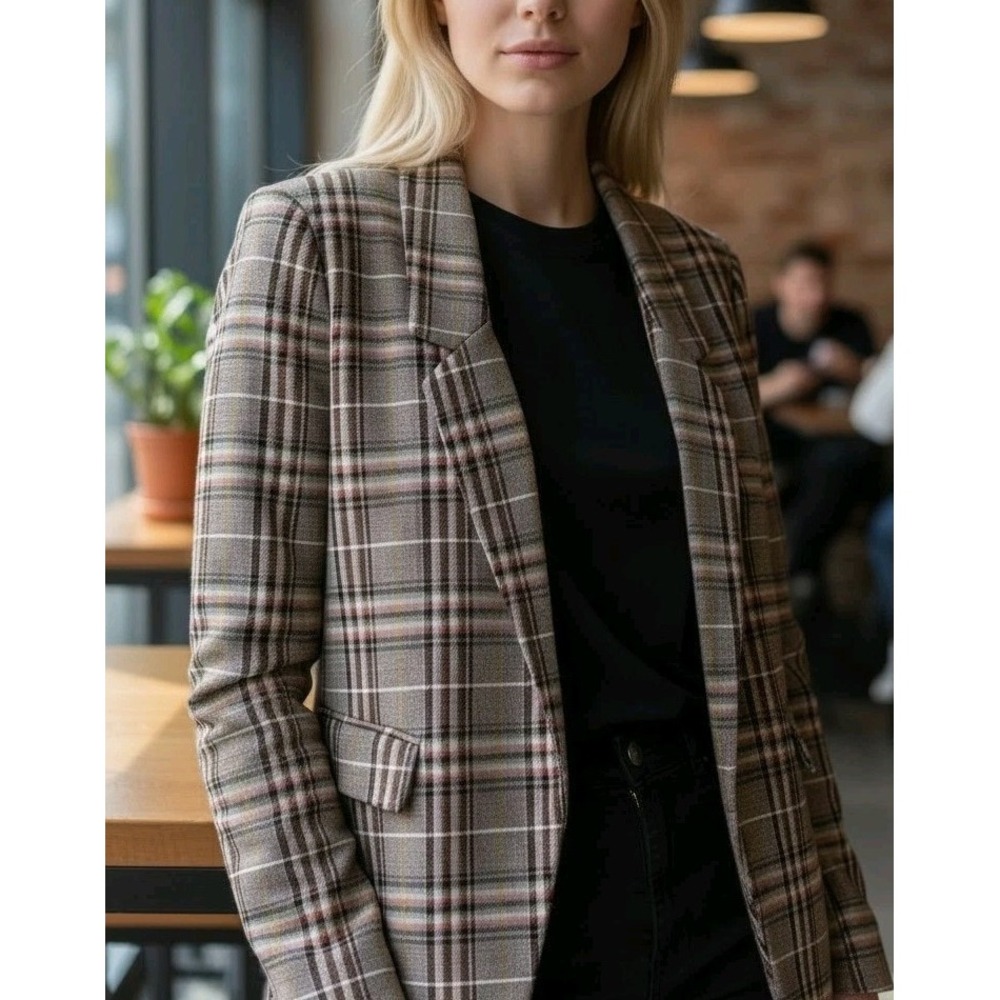 7th Avenue Design Studio Plaid Blazer Jacket S Tall Academia Preppy New $89